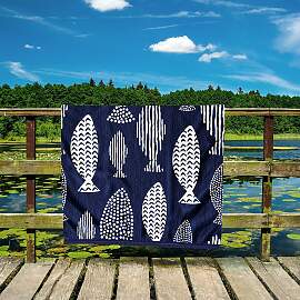 home24 Strandtuch Fisch 90 x 1 x 180cm