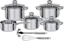 home24 Topfset Silver Star 11-teilig 44 x 33 x