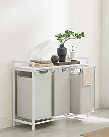 home24 Wäschekorb Calzonales 93 x 72 x 33cm Weiß