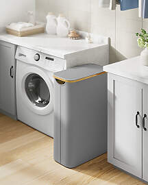 home24 Wäschekorb Jufta 42 x 71 x 23cm Grau