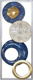 home24 Wanddekoration Ryde Metall Blau 20 x 50 x