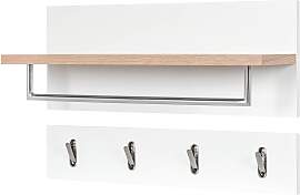 home24 Wandgarderobe 2-teilig 76 x 45 x 25cm Weiß