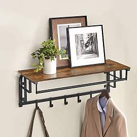 home24 Wandgarderobe 80 cm 80 x 27 x 30cm Braun