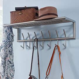 home24 Wandgarderobe Heide 75 x 39 x 20cm Silber