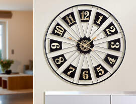 home24 Wanduhr Passage Eisen, lackiert Ø 80cm