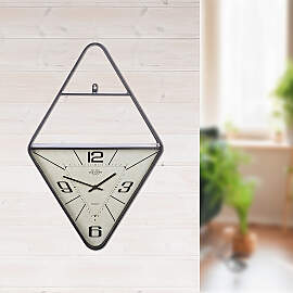 home24 Wanduhr Raute Kreale Eisen, lackiert 42 x
