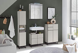 home24 Waschbeckenunterschrank 60cm Beige/Kaschmir
