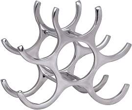 home24 Weinregal Flammen - 6 Flaschen Aluminium,