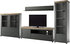 home24 Wohnwand II 4-teilig Spanplatte, foliert