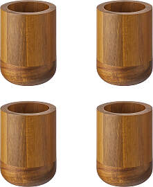 home24 Zahnputzbecher 4er-Set Akazienholz