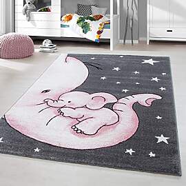 HomebyHome Kinderteppich Rosa 140x200 cm