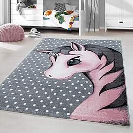 HomebyHome Kinderteppich Rosa 160x230 cm Einhorn