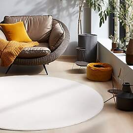 HomebyHome Teppich Wohzimmer 160cm Rund Natur