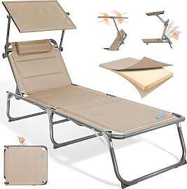 Homecall Sonnenliege Klappbar Mit Dach,