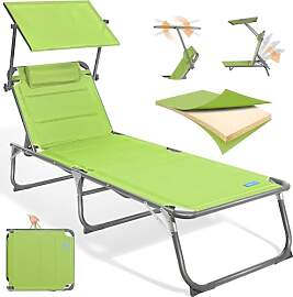 Homecall Sonnenliege Klappbar Mit Dach,