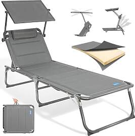 Homecall Sonnenliege Klappbar Mit Dach,
