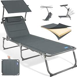 Homecall Sonnenliege Klappbar Mit Dach,