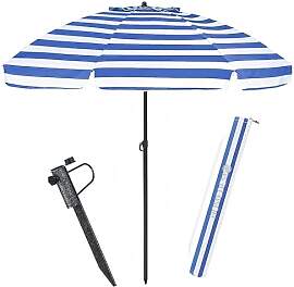 HOMEDEMO Sonnenschirm Strandschirm mit Bodenhülse 