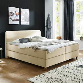 HOMELIV. Boxspringbett Kannur Webstoff