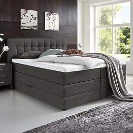 HOMELIV. Boxspringbett Luciano Webstoff mit