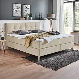 HOMELIV. Boxspringbett Maliana Webstoff