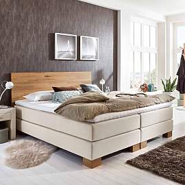 HOMELIV. Boxspringbett Peachland Webstoff