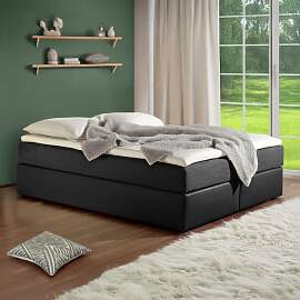HOMELIV. Boxspringbett Sydney Kunstleder/Webstoff