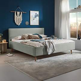 HOMELIV. Polsterbett Calypso Komfort Webstoff Luis