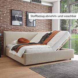 HOMELIV. Polsterbett SwitchIT Leeds Webstoff mit