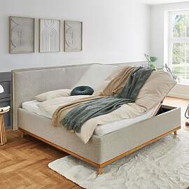 HOMELIV. Polsterbett SwitchIT Örebro Webstoff mit 