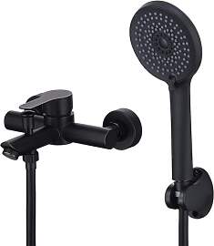 HOMELODY Badewannenarmatur mit Handbrause Schwarz