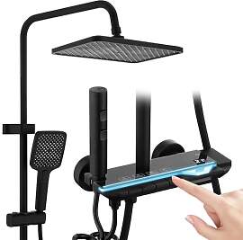 HOMELODY Duscharmatur Komplettset mit Glasablage - 