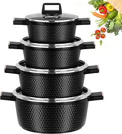 HOMELUX Topfset Induktion 8-teilig, 20/24/28/32cm