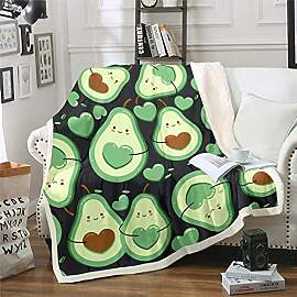 Homemissing Karikatur Avocado Decke 150x200cm