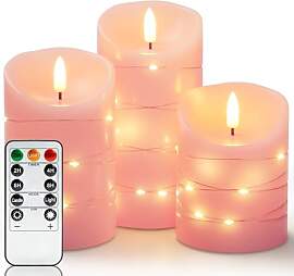 Homemory Flammenlose EchtesWachsKerzen mit