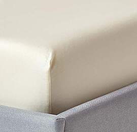HOMESCAPES Satin Spannbettlaken Bio-Baumwolle