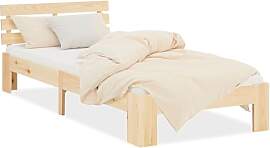 Homestyle4u Bett 90x200 mit Lattenrost Holz Kiefer 