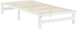 Homestyle4u Holzbett 90x200 Weiß Palettenbett