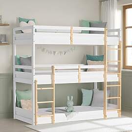 Homestyle4u Kinderbett Etagenbett 3 Kinder |