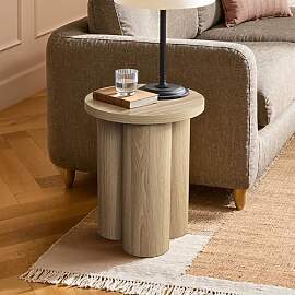 Hometopia Beistelltisch Holz, Kleiner Runder Tisch 