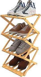 homewell Schuhregal aus Bambus mit 4 Ebenen,