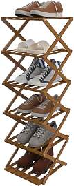 homewell Schuhregal aus Bambus mit 6 Ebenen,