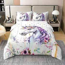 Homewish Einhorn Bettwäsche 135X200 Baumwolle