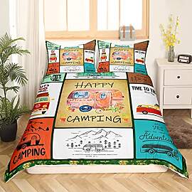 Homewish Happy Camping Bettbezug 135 x 200 cm