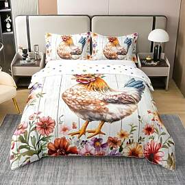 Homewish Huhn Bettwäsche 135X200 Baumwolle