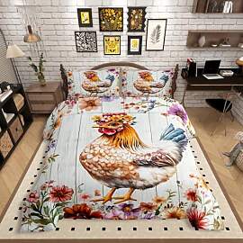 Homewish Huhn Bettwäsche 155x220 Kinder, Bunte