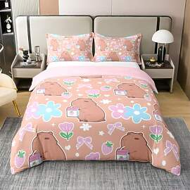 Homewish Kawaii Capybara Baumwolle Bettwäsche