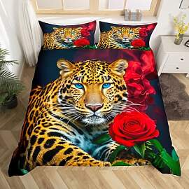 Homewish Leopard Bettbezug, Cheetah Bettwäscheset 