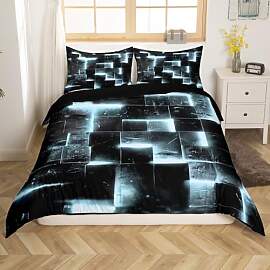 Homewish Schwarz und Grau Weiß Bettbezug Moderne