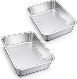 Homikit Auflaufform Set, Edelstahl Rechteckig